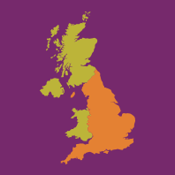 map of UK with england highlighted