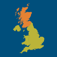 map of UK with scotland highlighted