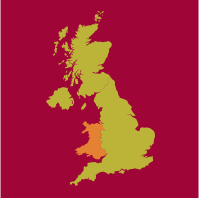 map of UK with wales highlighted