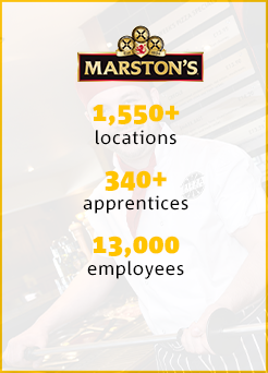 Marstons 1,550+ locations 340+ apprentices, 13,000 employees
